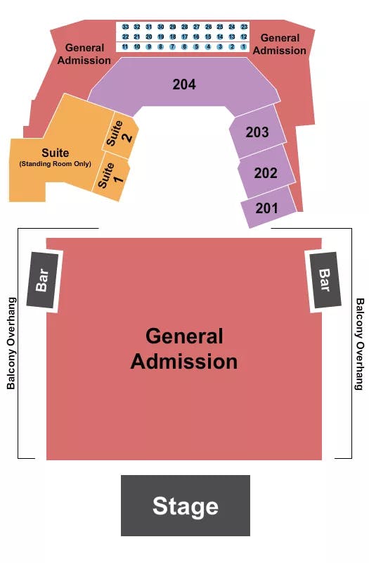 THE ASTRO NE ENDSTAGE GA Seating Map Seating Chart