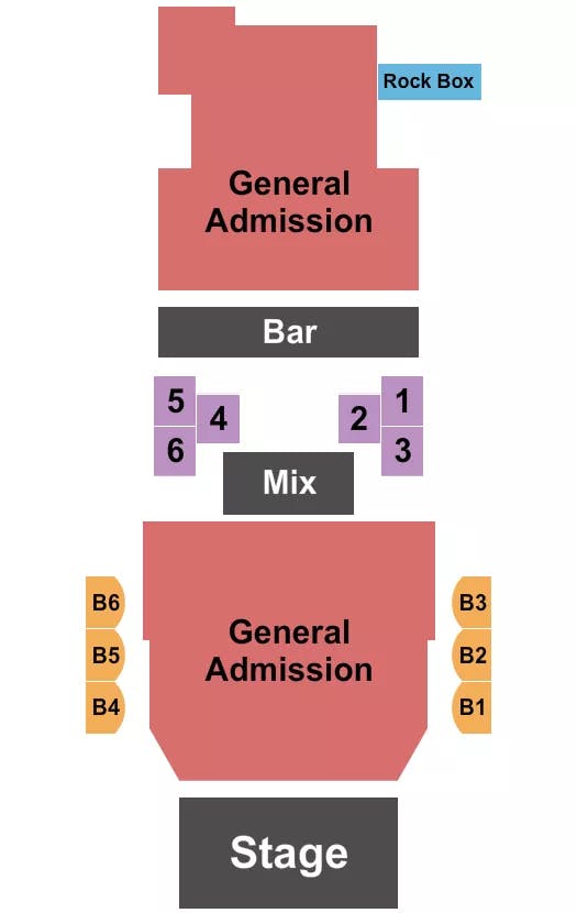 THE BLUE NOTE MO ENDSTAGE GA Seating Map Seating Chart