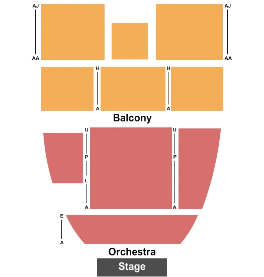 THE CABOT CABOT PERFORMING ARTS CENTER END STAGE Seating Map Seating Chart