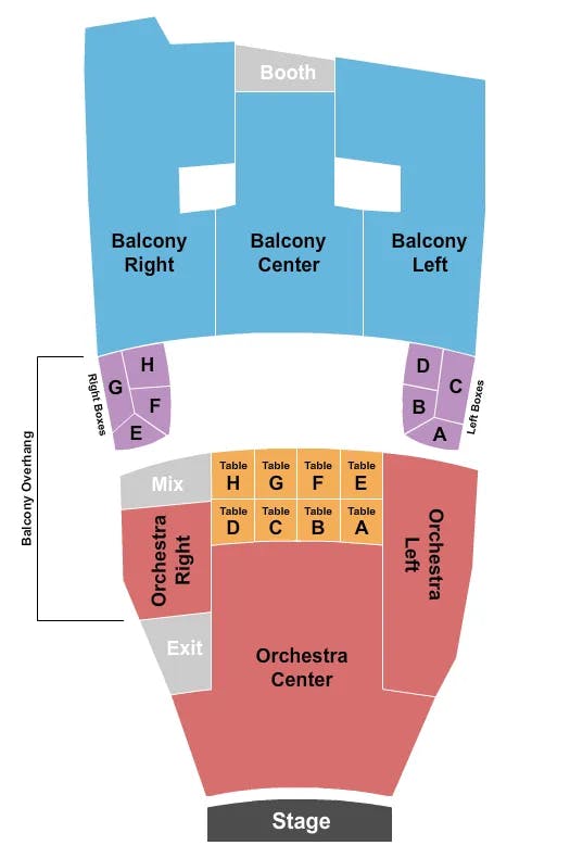 THE CABOT CABOT PERFORMING ARTS CENTER ENDSTAGE 3 Seating Map Seating Chart