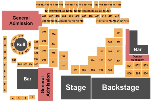 THE CANYON MONTCLAIR CALICO JACK Seating Map Seating Chart