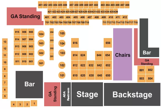 THE CANYON MONTCLAIR ENDSTAGE 5 Seating Map Seating Chart