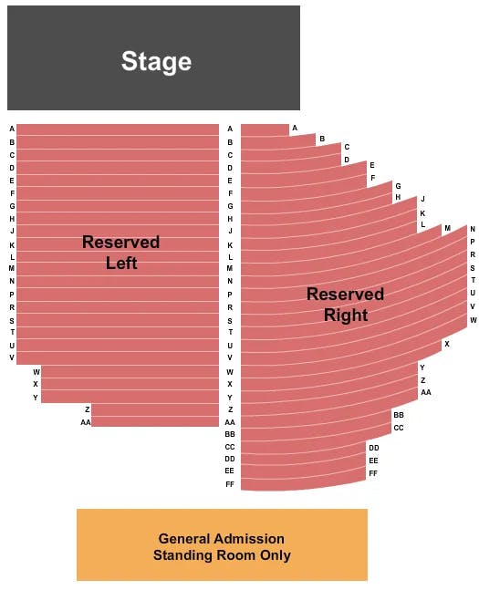 THE CAVERNS TN ENDSTAGE 3 Seating Map Seating Chart