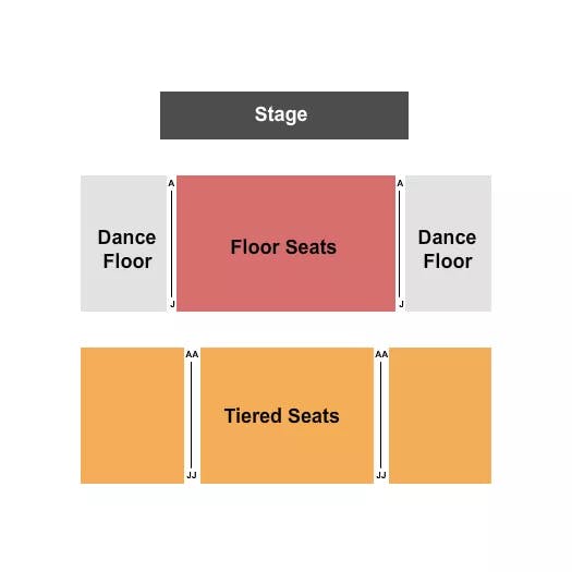 THE CENTER FOR THE ARTS GRASS VALLEY ENDSTAGE RSRV FLR TIERED SEATS DANCE FLR LR Seating Map Seating Chart