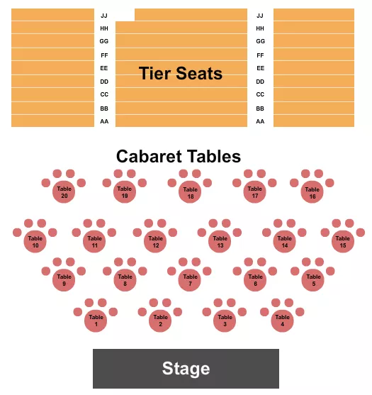 THE CENTER FOR THE ARTS GRASS VALLEY ENDSTAGE TABLES Seating Map Seating Chart