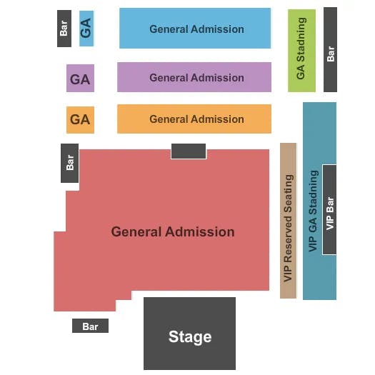 THE FILLMORE CHARLOTTE ENDSTAGE GA Seating Map Seating Chart