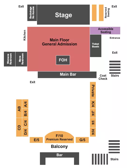 THE FORGE JOLIET ENDSTAGE 2 Seating Map Seating Chart