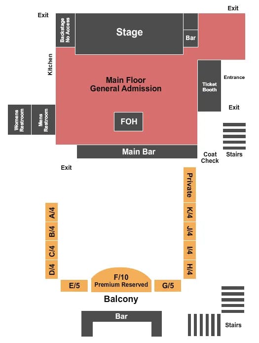 THE FORGE JOLIET ENDSTAGE Seating Map Seating Chart