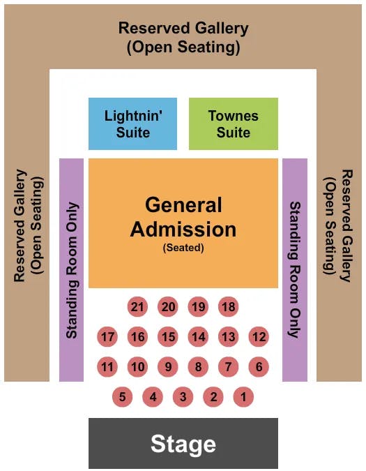  ENDSTAGE GA TABLES Seating Map Seating Chart