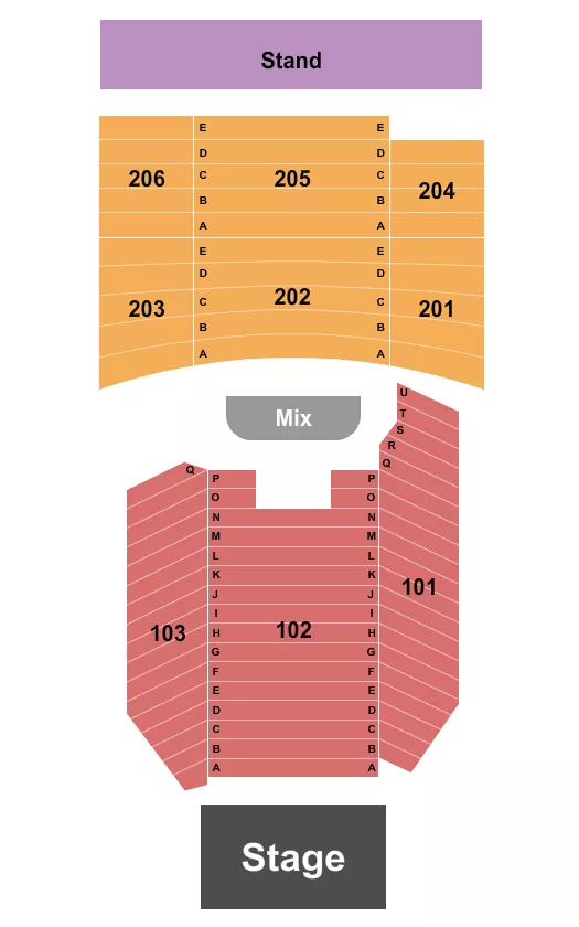  ENDSTAGE RESERVED W STAND Seating Map Seating Chart