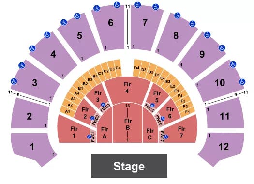 THE MASONIC SAN FRANCISCO END STAGE Seating Map Seating Chart