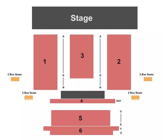 THE ORPHEUM THEATRE TWIN FALLS END STAGE Seating Map Seating Chart