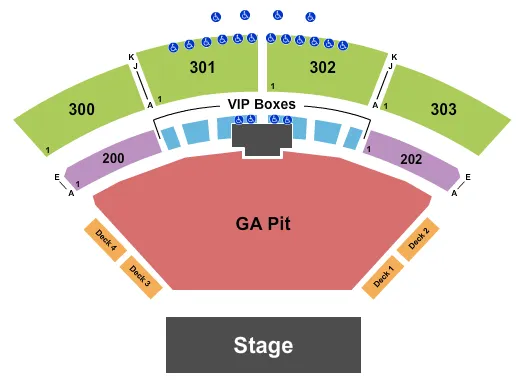  ENDSTAGE 3 4 GA PIT NO LAWN Seating Map Seating Chart