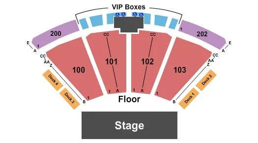  ENDSTAGE NO LAWN NO UPPER LEVEL Seating Map Seating Chart