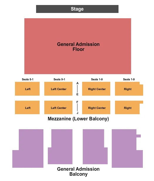 THE STRAND THEATRE RI GA FLR GA BALC RESV MEZZ Seating Map Seating Chart