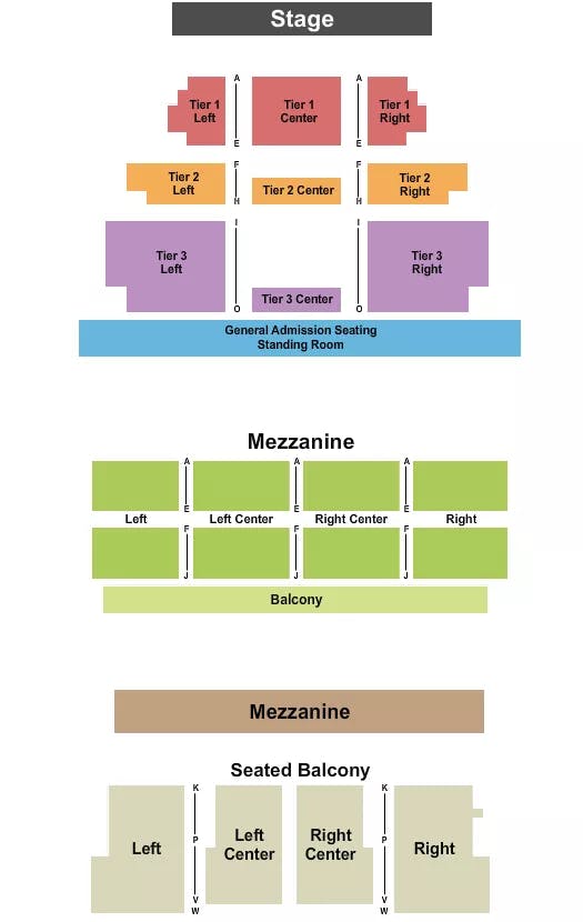 THE STRAND THEATRE RI ENDSTAGE 3 Seating Map Seating Chart