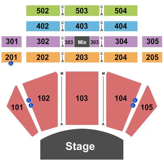 SOUND WAVES AT HARD ROCK HOTEL CASINO ATLANTIC CITY END STAGE Seating Map Seating Chart