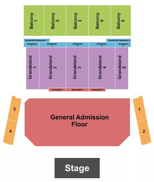  GA FLOOR RSV GRANDSTAND BALC 2 Seating Map Seating Chart