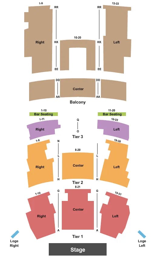 THE WILMA THEATRE MT END STAGE Seating Map Seating Chart