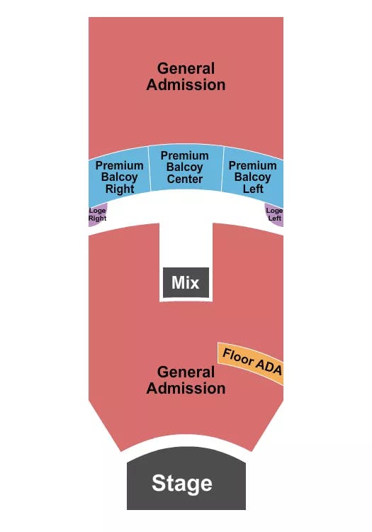 THE WILMA THEATRE MT GA FLOOR PREMIUM GA BALCONY 2 Seating Map Seating Chart