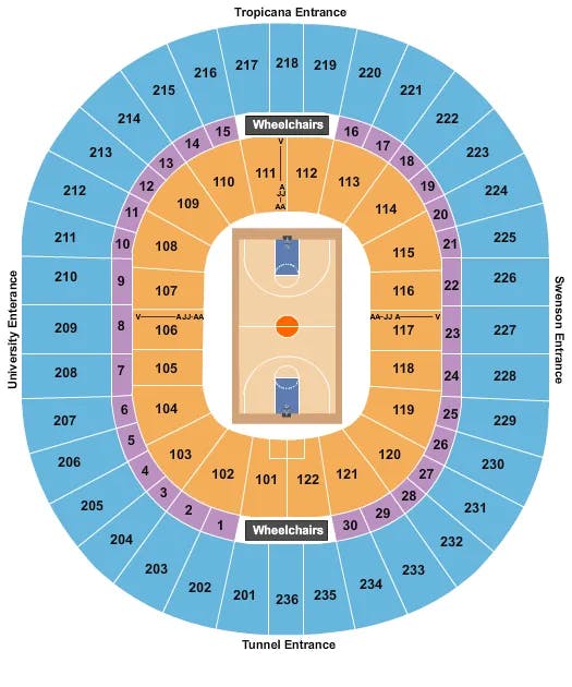 THOMAS MACK CENTER BASKETBALL 2 Seating Map Seating Chart