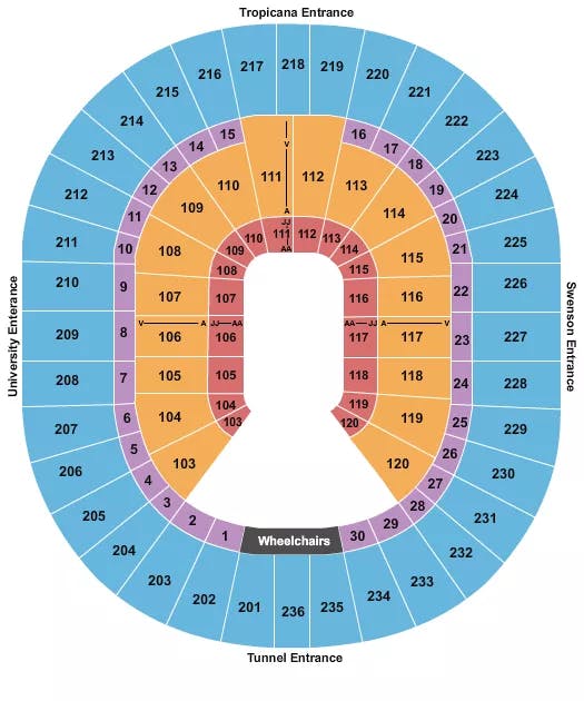 THOMAS MACK CENTER CRAIG JONES Seating Map Seating Chart
