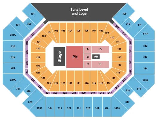  ENDSTAGE PIT Seating Map Seating Chart