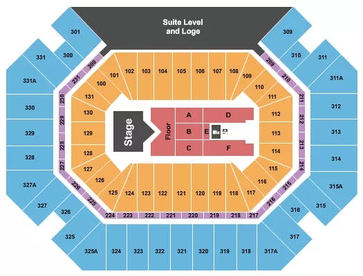  SAM HUNT Seating Map Seating Chart