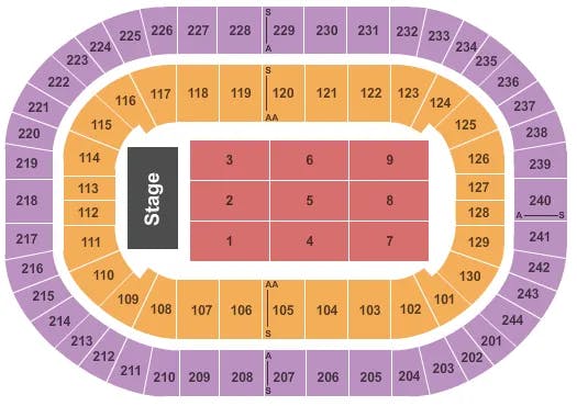  END STAGE Seating Map Seating Chart