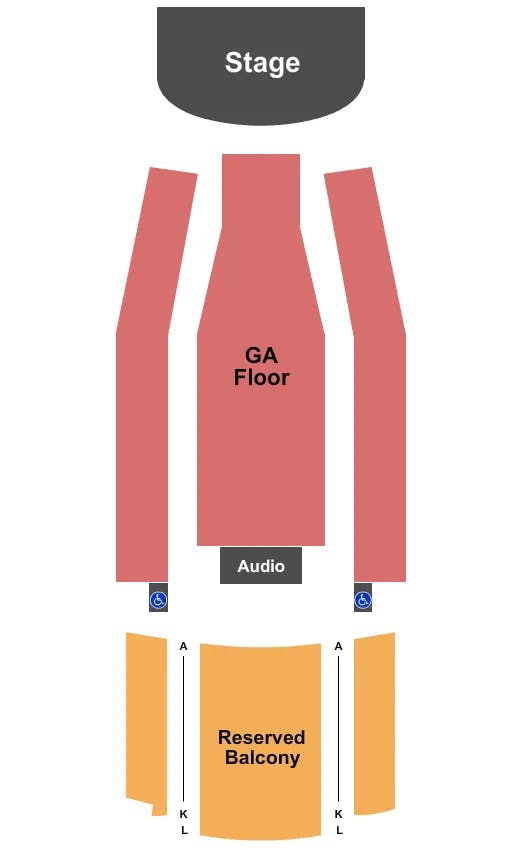 TOWER THEATRE OK ENDSTAGE GA FLOOR Seating Map Seating Chart