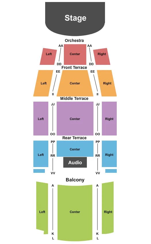 TOWER THEATRE OK ENDSTAGE 2 Seating Map Seating Chart