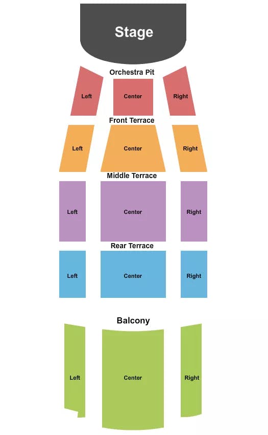 TOWER THEATRE OK ENDSTAGE PIT Seating Map Seating Chart