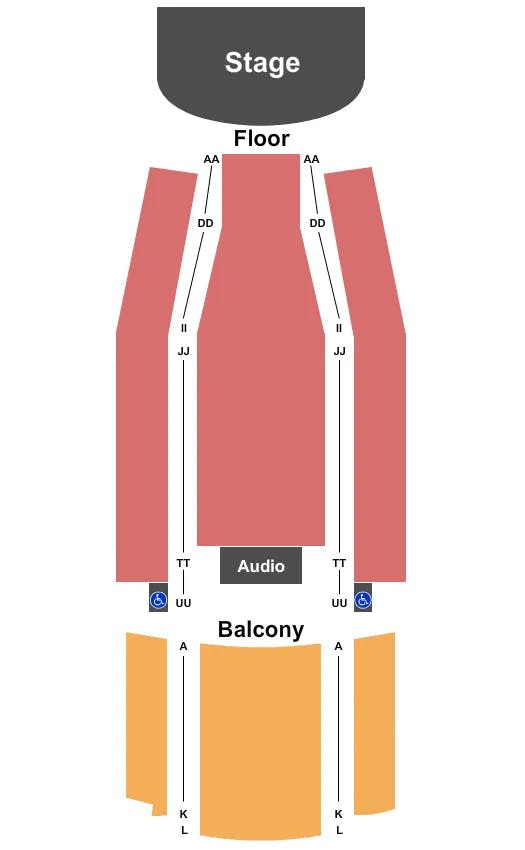 TOWER THEATRE OK END STAGE Seating Map Seating Chart