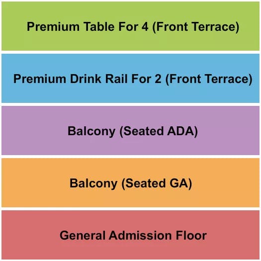 TOWER THEATRE OK GA BALCONY RAIL Seating Map Seating Chart