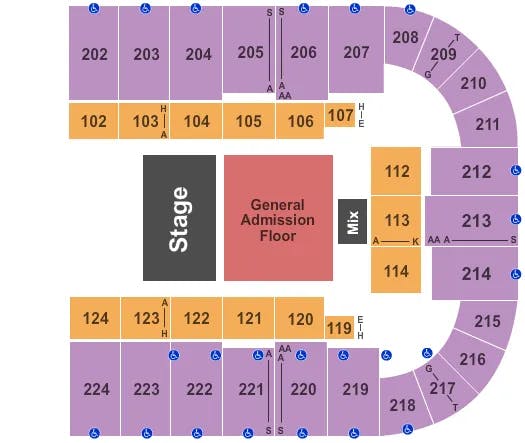  ENDSTAGE GA FLOOR Seating Map Seating Chart