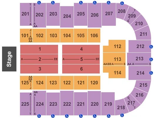  END STAGE Seating Map Seating Chart