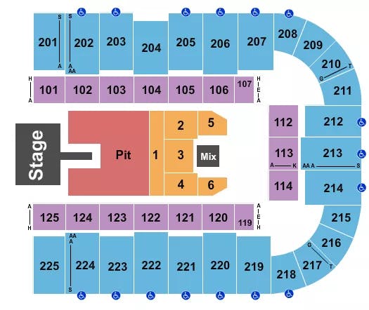  PARKER MCCOLLUM Seating Map Seating Chart