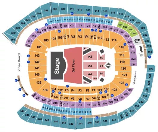  ZACH BRYAN Seating Map Seating Chart