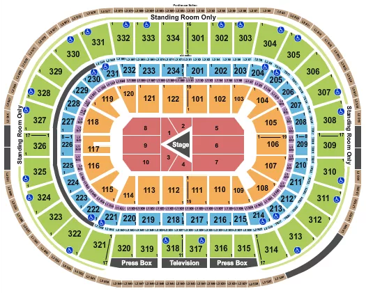  CENTER STAGE 1 Seating Map Seating Chart