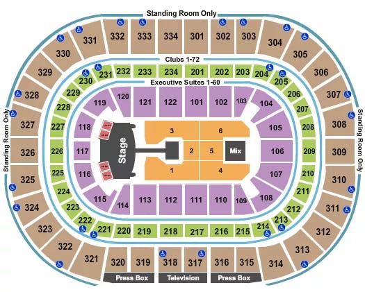  QUEEN ADAM LAMBERT Seating Map Seating Chart