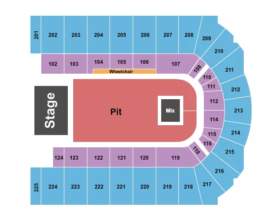  ENDSTAGE FULL PIT Seating Map Seating Chart