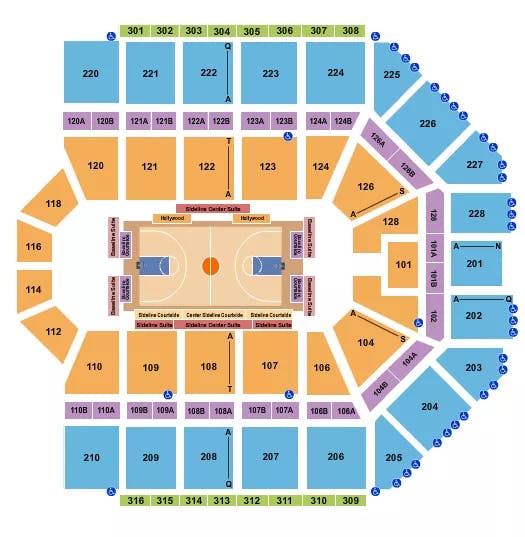  BASKETBALL GRAND RAPIDS GOLD Seating Map Seating Chart