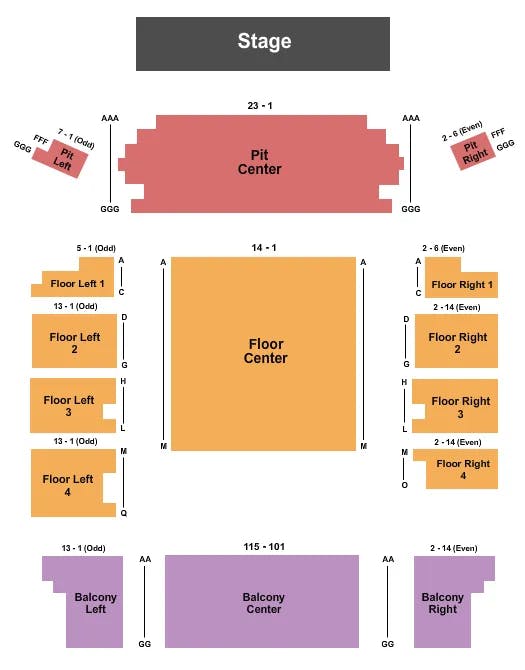  ENDSTAGE Seating Map Seating Chart