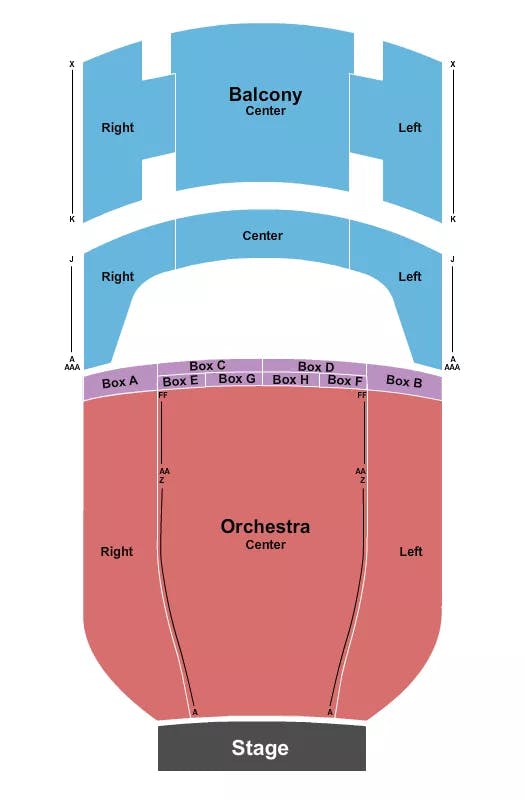 VICTORY THEATRE IN ENDSTAGE 2 Seating Map Seating Chart