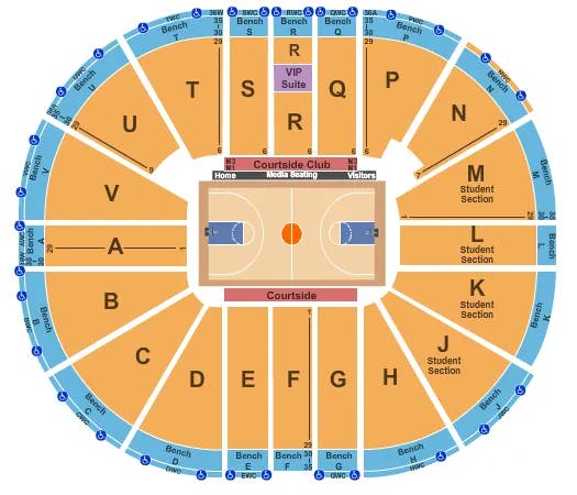  BASKETBALL Seating Map Seating Chart