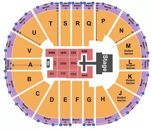  CHRIS TOMLIN Seating Map Seating Chart