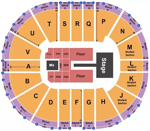  CIGARETTES AFTER SEX Seating Map Seating Chart