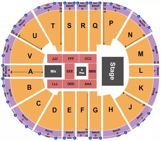  CYNDI LAUPER Seating Map Seating Chart