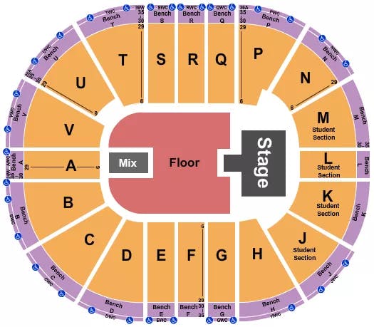  ENDSTAGE GA FLOOR W CATWALK Seating Map Seating Chart