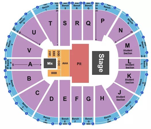  ENDSTAGE PIT Seating Map Seating Chart